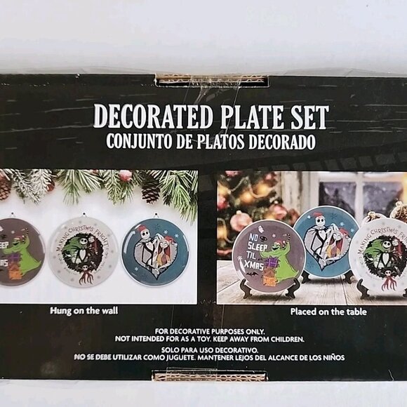 Disney Nightmare Before Christmas 3-Piece Decorative Plate Set 5 Inch New - Picture 5 of 6